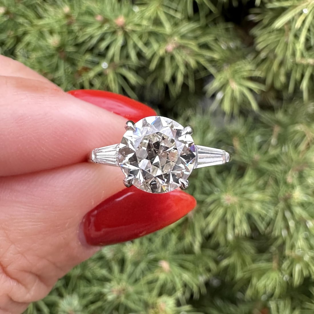 Vintage Platinum GIA 2.56ct Old Round Cut Diamond Ring (1 of 18)