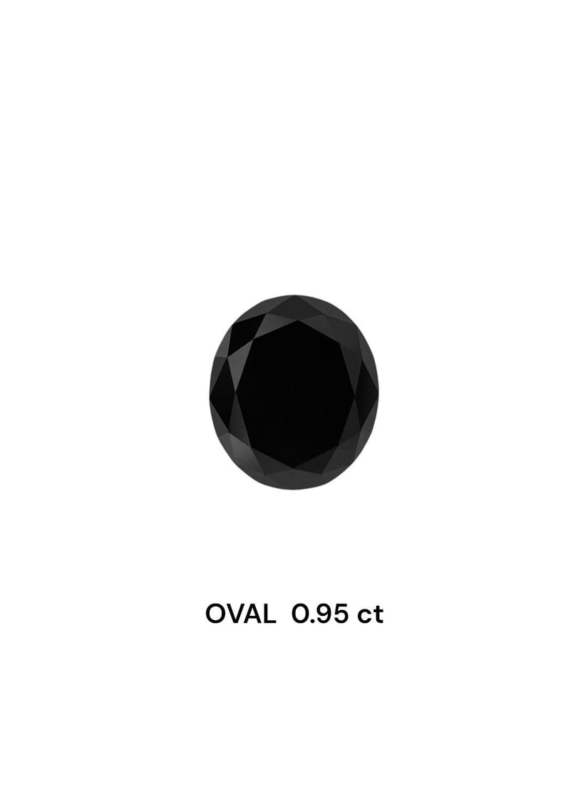 Loose Diamond - OVAL 0.95ct Fancy Black VVS2: Loose Diamond - OVAL 0.95ct Fancy Black VVS2 Source: Natural Shape: OVAL Carats: 0.95 Color: Fancy Black Certification: NONE Video: