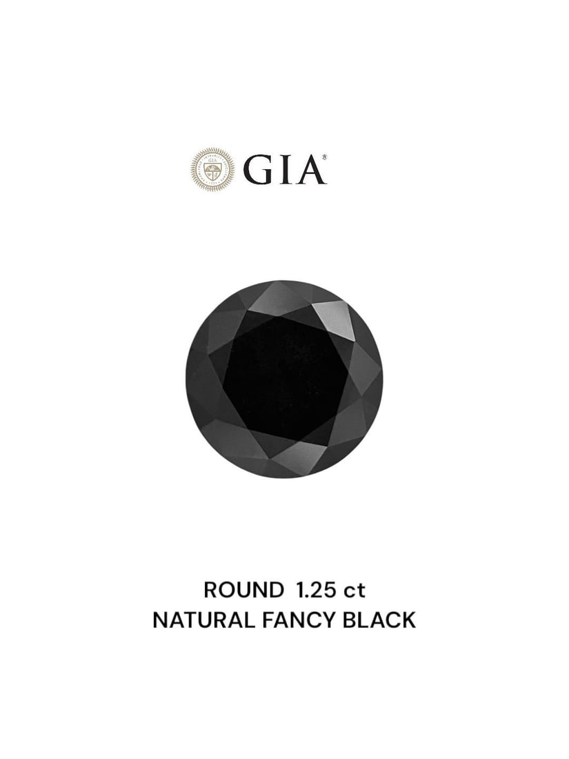 Loose Diamond - ROUND 1.25ct Fancy Black VVS2: Loose Diamond - ROUND 1.25ct Fancy Black VVS2 Source: Natural Shape: ROUND Carats: 1.25 Color: Fancy Black Certification: GIA Video: