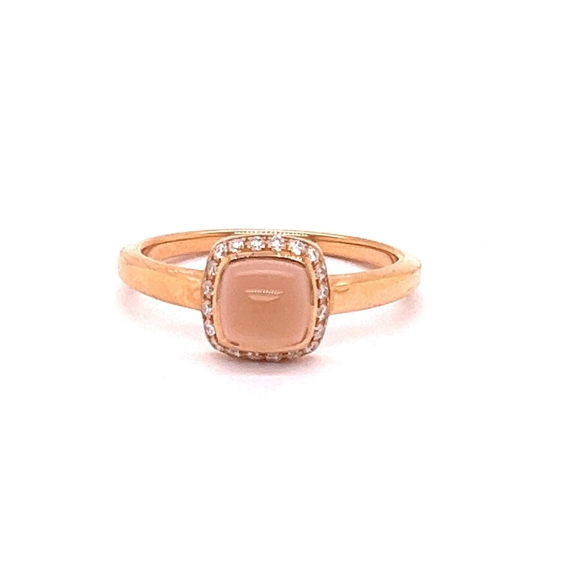 Paindesure Pink Quartz Diamond 18k Rose Gold Fred of Paris Ring Size 7.75 (1 of 7)