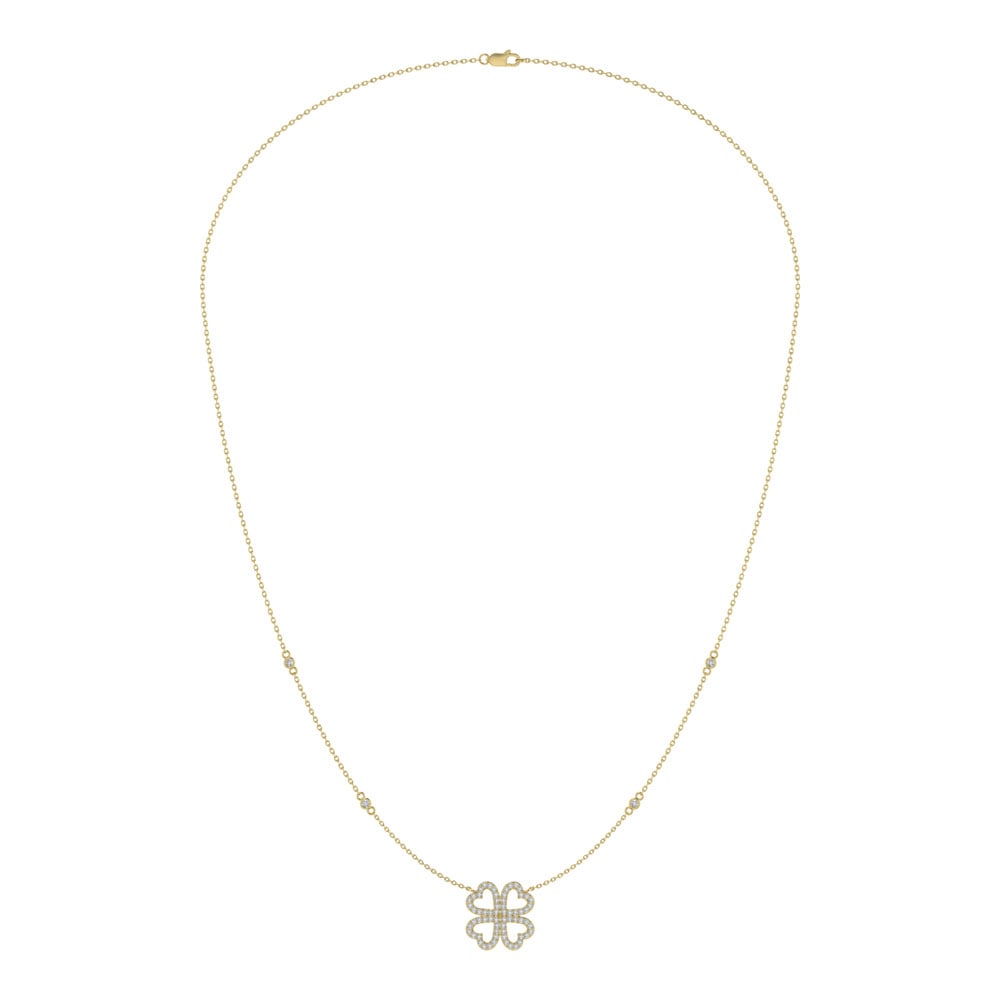 14K Yellow Gold Diamond 1/3 Ct.Tw. Flower Necklace (18 inches) (1 of 2)