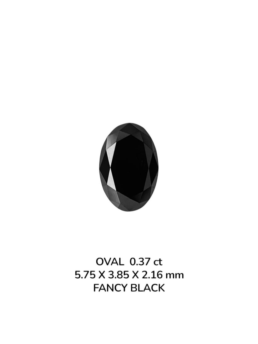 Loose Diamond - OVAL 0.37ct Fancy Black VVS2: Loose Diamond - OVAL 0.37ct Fancy Black VVS2 Source: Natural Shape: OVAL Carats: 0.37 Color: Fancy Black Certification: NONE PLEASE NOTE: Framed, Large, or heavy items do not have shipping costs inclu
