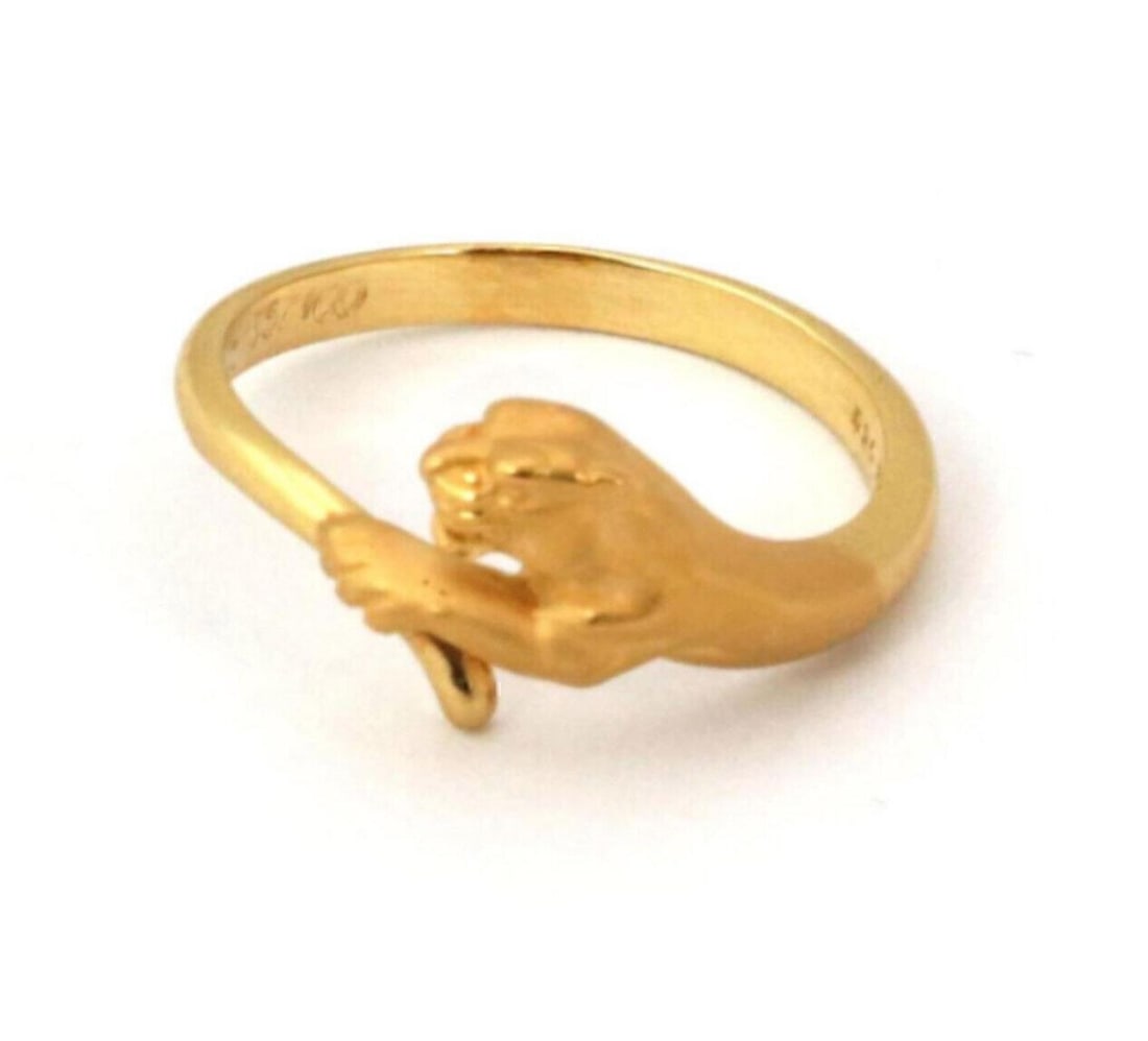 18k Yellow Gold Panther Motif Ring by Carrera y Carrera Size 6 (1 of 7)