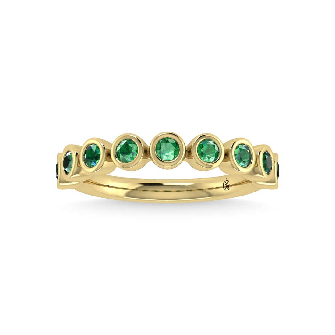 14K Yellow Gold Emerald 3/8 Ct.Tw. Stackable Band (1 of 4)