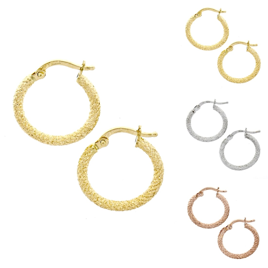 Italian 14k Gold Textured Puffed Hoop Earrings 17mm Snap Closure: Italian 14k Gold Textured Puffed Hoop Earrings 17mm Snap Closure Discover these exquisite hoop earrings crafted in Italy from solid 14k gold. Featuring a simple yet elegant puffed textured design, the