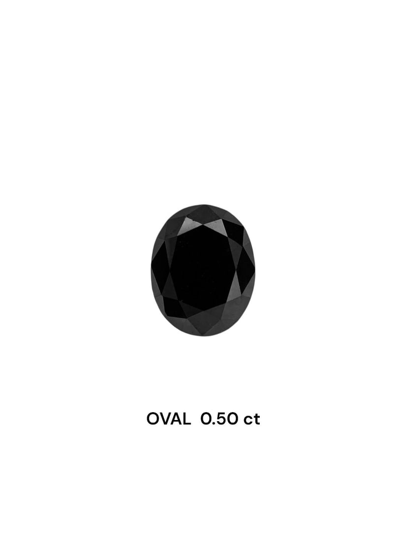 Loose Diamond - OVAL 0.5ct Fancy Black VVS2: Loose Diamond - OVAL 0.5ct Fancy Black VVS2 Source: Natural Shape: OVAL Carats: 0.5 Color: Fancy Black Certification: NONE Video: