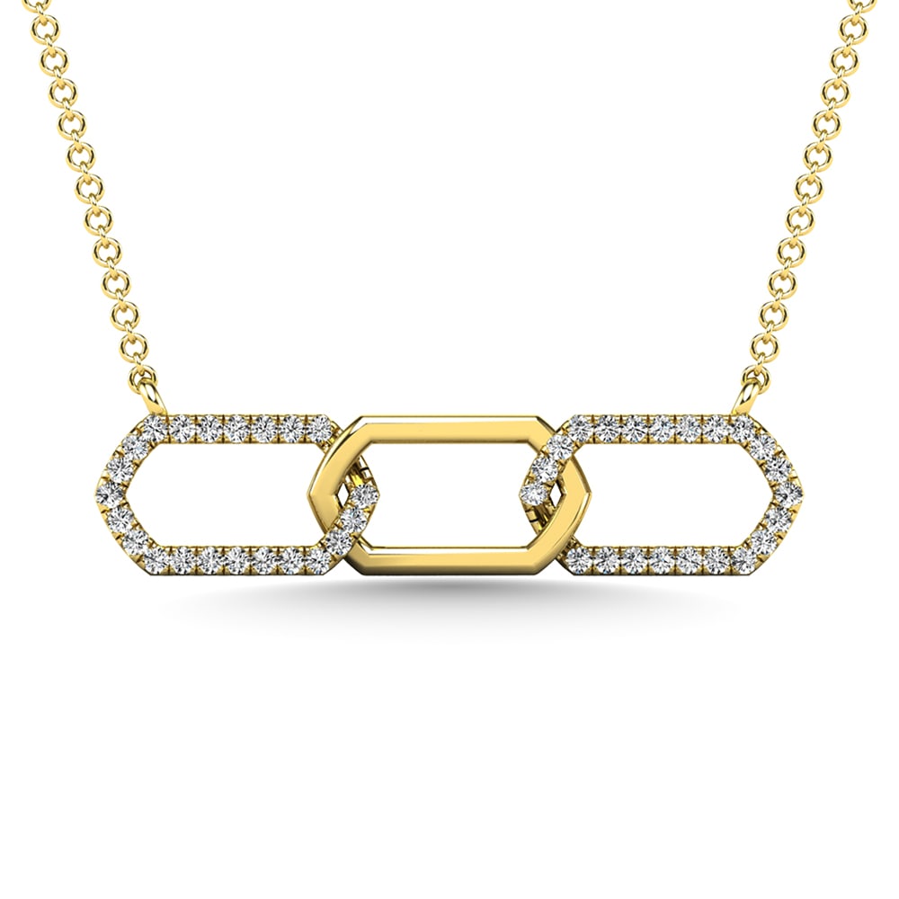 10K Yellow Gold Diamond 1/6 Ct.Tw. Fashion Necklace: 10K Yellow Gold Diamond 1/6 Ct.Tw. Fashion Necklace 10k Yellow Gold Stone Color: G-h Stone Clarity: I1 Unless otherwise specified, pendants that include a chain are paired with our standard 18-inch le