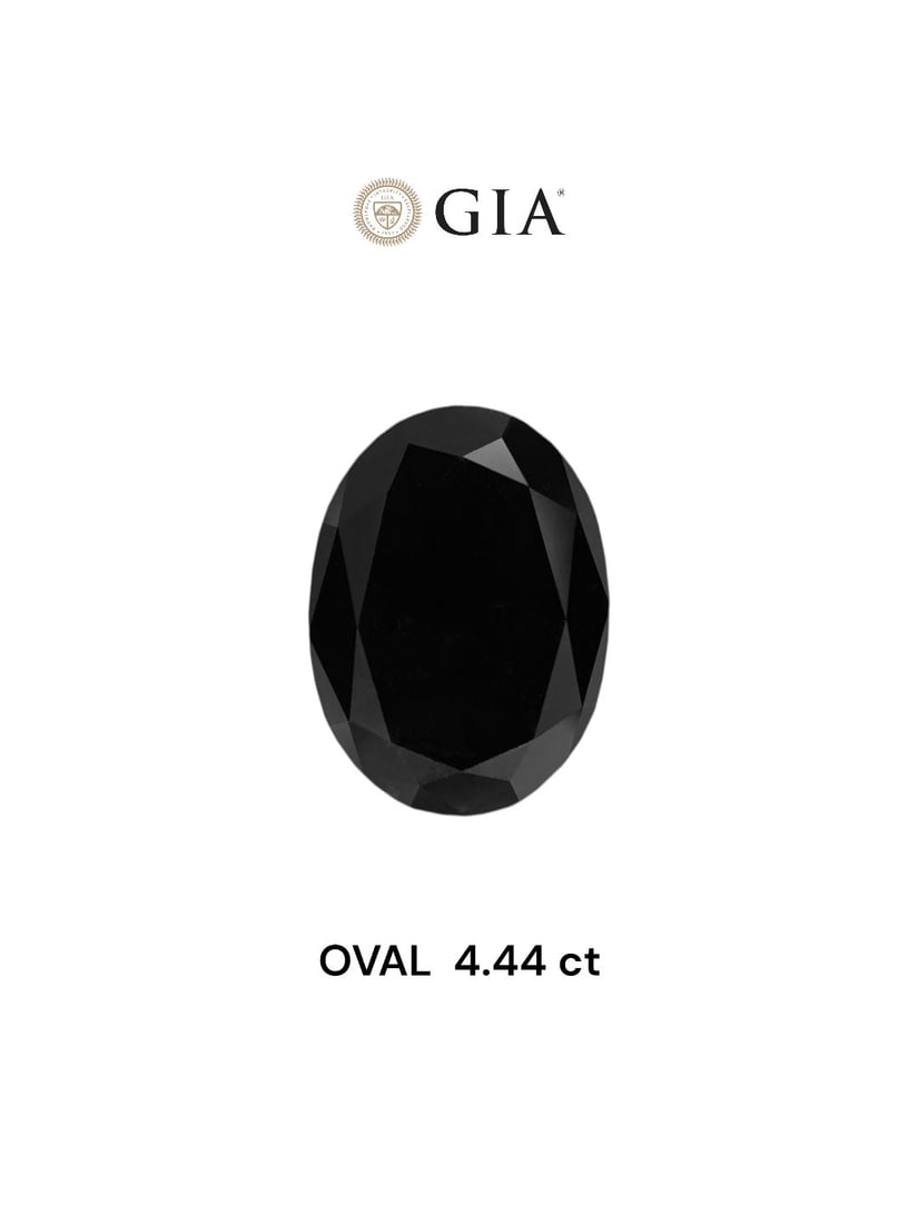 Loose Diamond - OVAL 4.44ct Fancy Black VVS2: Loose Diamond - OVAL 4.44ct Fancy Black VVS2 Source: Natural Shape: OVAL Carats: 4.44 Color: Fancy Black Certification: GIA Video:
