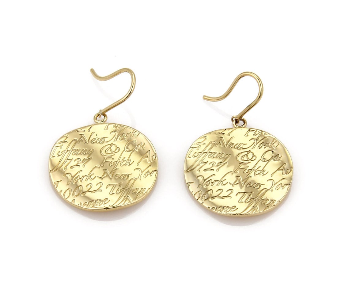 Notes Collection 18k Yellow Gold Round Wave Dangle Earrings by Tiffany & Co. (1 of 5)