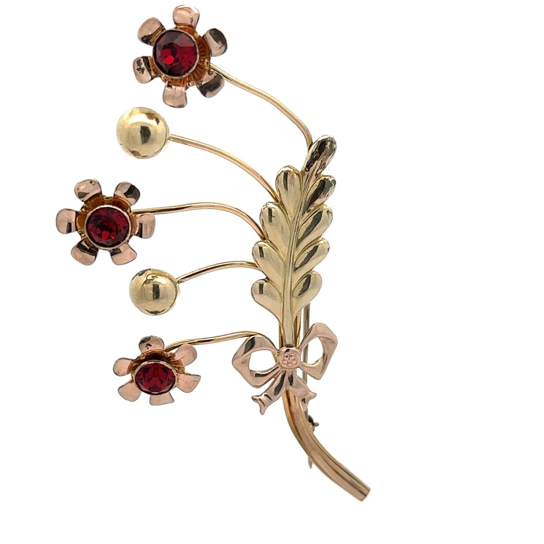 Vintage Van Dell Gold Filled Sterling Silver Flower Spray Brooch: Vintage Van Dell Gold Filled Sterling Silver Flower Spray Brooch This exquisite vintage brooch by Van Dell showcases a stunning flower spray design, crafted from a combination of sterling silver and y