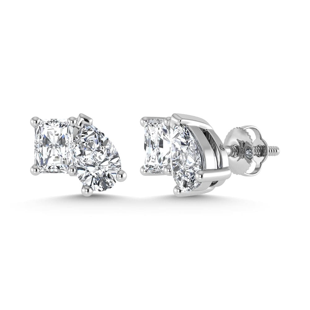 14K White Gold Lab Grown Diamond 1 5/8 Ct.Tw. Fashion Earrings: 14K White Gold Lab Grown Diamond 1 5/8 Ct.Tw. Fashion Earrings Set in luminous 14K white gold, these fashion earrings feature 1 5/8 CT TW of lab-grown diamonds. A classic design offering radiant spark