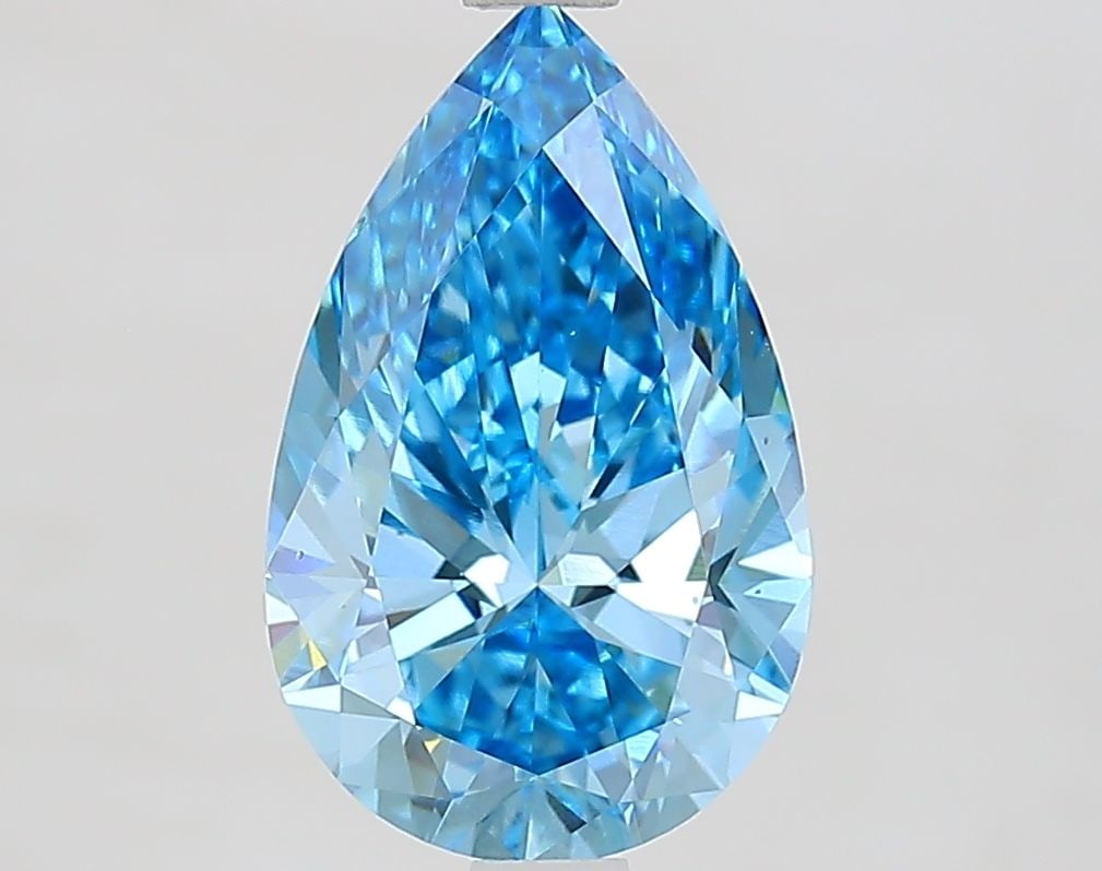Loose Diamond - PEAR 2.5ct Fancy Vivid Blue VS1: Loose Diamond - PEAR 2.5ct Fancy Vivid Blue VS1 Source: This is a real non-mined Diamond that has been grown in a lab Shape: PEAR Carats: 2.5 Color: Fancy Vivid Blue Certification: IGI Video: Video