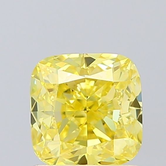 Loose Diamond - CUSHION BRILLIANT 1.02ct Fancy Vivid Yellow VS2: Loose Diamond - CUSHION BRILLIANT 1.02ct Fancy Vivid Yellow VS2 Source: This is a real non-mined Diamond that has been grown in a lab Shape: CUSHION BRILLIANT Carats: 1.02 Color: Fancy Vivid Yellow Ce