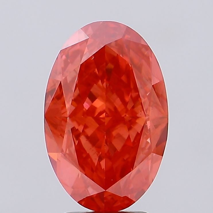 Loose Diamond - OVAL 5.06ct Fancy Vivid Red VS2: Loose Diamond - OVAL 5.06ct Fancy Vivid Red VS2 Source: This is a real non-mined Diamond that has been grown in a lab Shape: OVAL Carats: 5.06 Color: Fancy Vivid Red Certification: IGI Video: Video