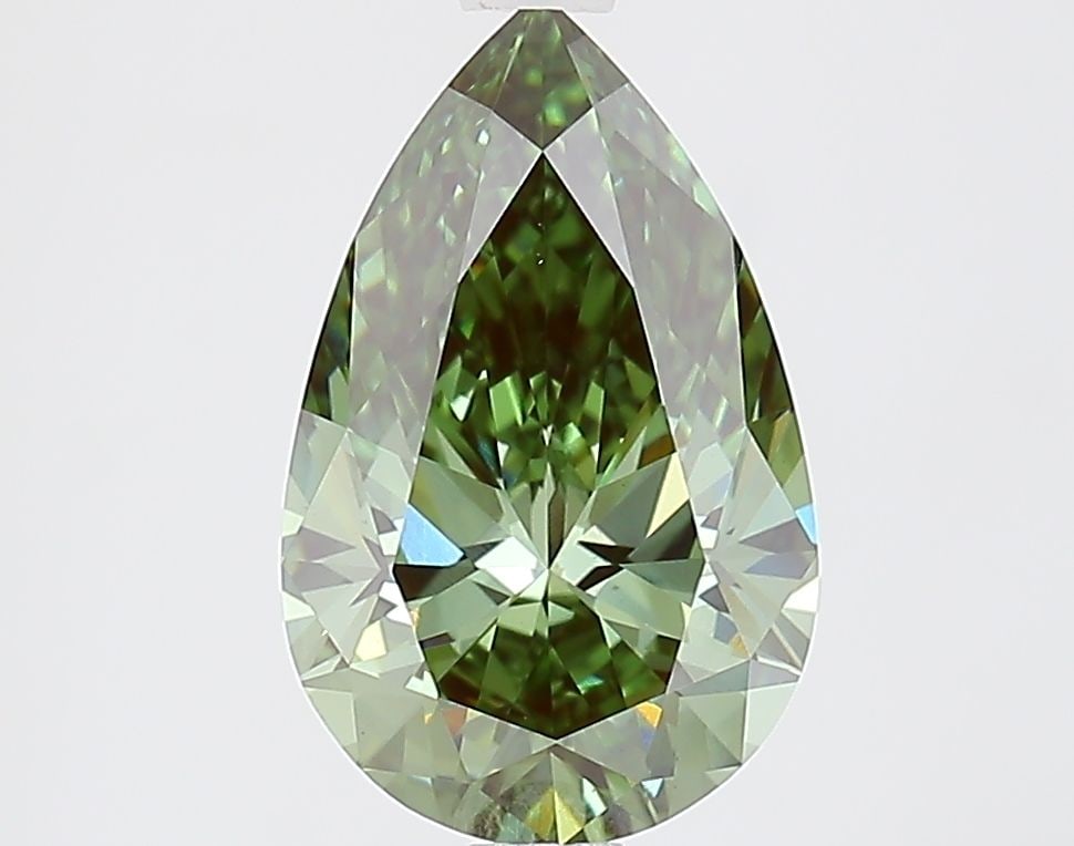 Loose Diamond - PEAR 2.15ct Fancy Vivid Green VS1: Loose Diamond - PEAR 2.15ct Fancy Vivid Green VS1 Source: This is a real non-mined Diamond that has been grown in a lab Shape: PEAR Carats: 2.15 Color: Fancy Vivid Green Certification: IGI Video: