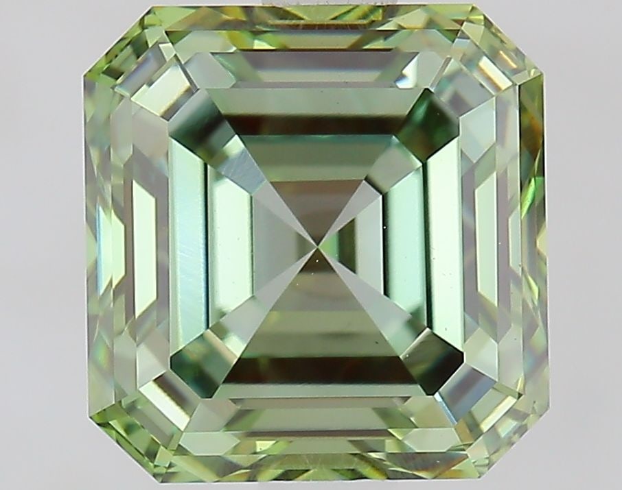 Loose Diamond - ASSCHER 2.34ct Fancy Vivid Green VS1: Loose Diamond - ASSCHER 2.34ct Fancy Vivid Green VS1 Source: This is a real non-mined Diamond that has been grown in a lab Shape: ASSCHER Carats: 2.34 Color: Fancy Vivid Green Certification: IGI Video