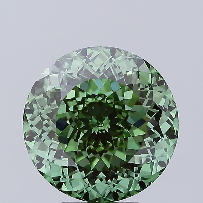 Loose Diamond - ROUND 5.08ct Fancy Vivid Green VS1: Loose Diamond - ROUND 5.08ct Fancy Vivid Green VS1 Source: This is a real non-mined Diamond that has been grown in a lab Shape: ROUND Carats: 5.08 Color: Fancy Vivid Green Certification: IGI Video: