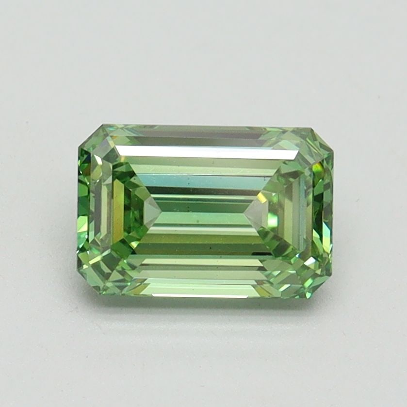 Loose Diamond - EMERALD 1.04ct Fancy Vivid Green VS1: Loose Diamond - EMERALD 1.04ct Fancy Vivid Green VS1 Source: This is a real non-mined Diamond that has been grown in a lab Shape: EMERALD Carats: 1.04 Color: Fancy Vivid Green Certification: IGI