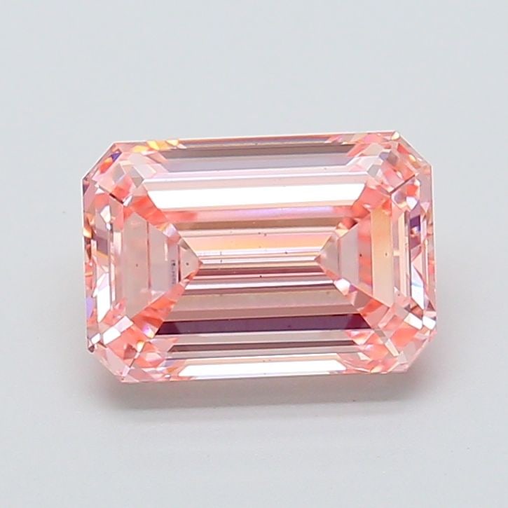Loose Diamond - EMERALD 2.55ct Fancy Vivid Pink VS2: Loose Diamond - EMERALD 2.55ct Fancy Vivid Pink VS2 Source: This is a real non-mined Diamond that has been grown in a lab Shape: EMERALD Carats: 2.55 Color: Fancy Vivid Pink Certification: IGI Video: