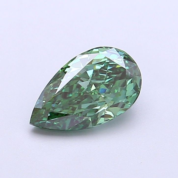 Loose Diamond - PEAR 1.01ct Fancy Vivid Green VVS2: Loose Diamond - PEAR 1.01ct Fancy Vivid Green VVS2 Source: This is a real non-mined Diamond that has been grown in a lab Shape: PEAR Carats: 1.01 Color: Fancy Vivid Green Certification: IGI Video:
