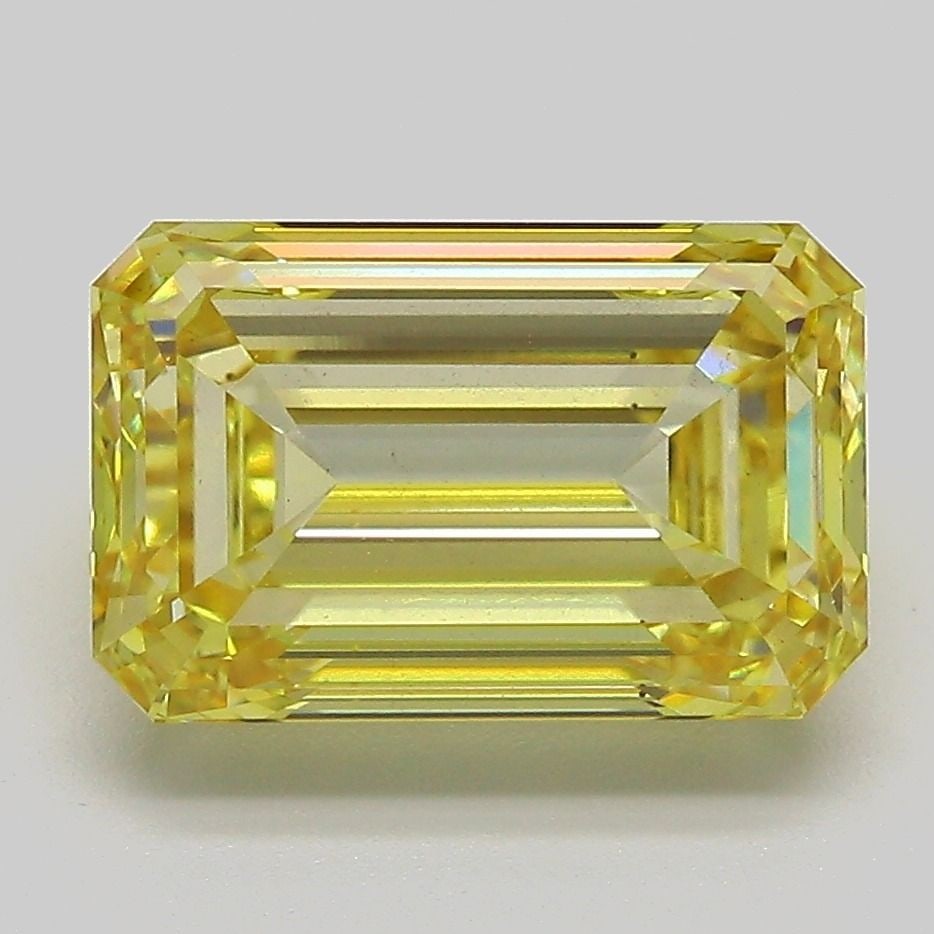 Loose Diamond - EMERALD 4.05ct Fancy Intense Yellow VS2: Loose Diamond - EMERALD 4.05ct Fancy Intense Yellow VS2 Source: This is a real non-mined Diamond that has been grown in a lab Shape: EMERALD Carats: 4.05 Color: Fancy Intense Yellow Certification: IGI