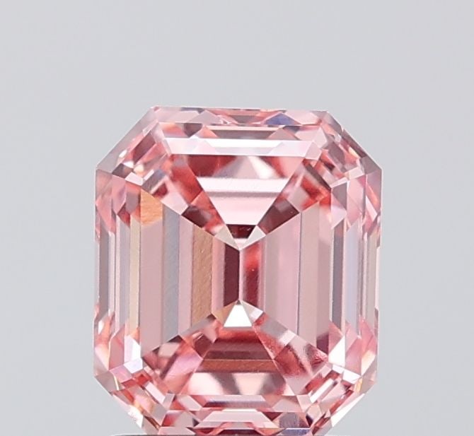Loose Diamond - EMERALD 2.15ct Fancy Intense Pink VS2: Loose Diamond - EMERALD 2.15ct Fancy Intense Pink VS2 Source: This is a real non-mined Diamond that has been grown in a lab Shape: EMERALD Carats: 2.15 Color: Fancy Intense Pink Certification: IGI Vid