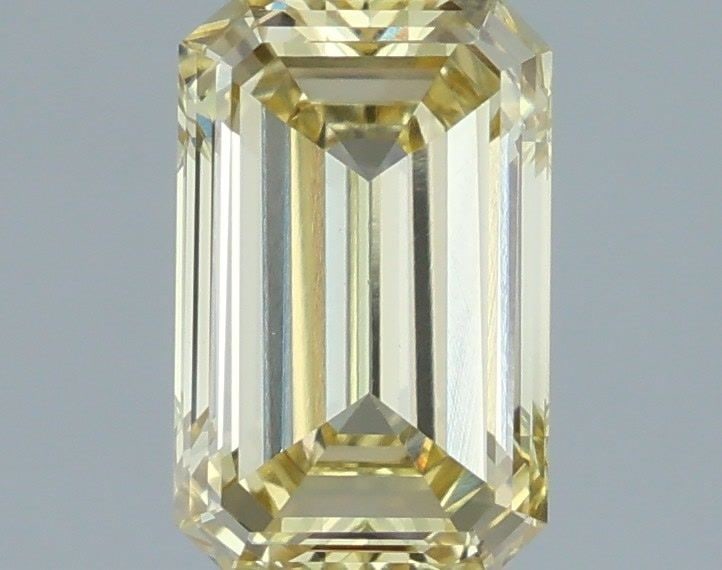 Loose Diamond - EMERALD 1.22ct Fancy Light Yellow VVS2: Loose Diamond - EMERALD 1.22ct Fancy Light Yellow VVS2 Source: This is a real non-mined Diamond that has been grown in a lab Shape: EMERALD Carats: 1.22 Color: Fancy Light Yellow Certification: IGI Vi