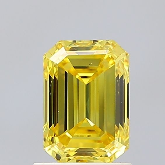 Loose Diamond - EMERALD 1.51ct Fancy Vivid Yellow VS2: Loose Diamond - EMERALD 1.51ct Fancy Vivid Yellow VS2 Source: This is a real non-mined Diamond that has been grown in a lab Shape: EMERALD Carats: 1.51 Color: Fancy Vivid Yellow Certification: IGI Vid