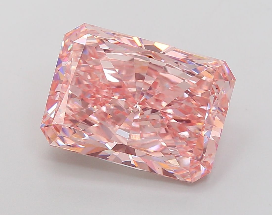 Loose Diamond - RADIANT 11.19ct Fancy Intense Pink VS2: Loose Diamond - RADIANT 11.19ct Fancy Intense Pink VS2 Source: This is a real non-mined Diamond that has been grown in a lab Shape: RADIANT Carats: 11.19 Color: Fancy Intense Pink Certification: IGI V