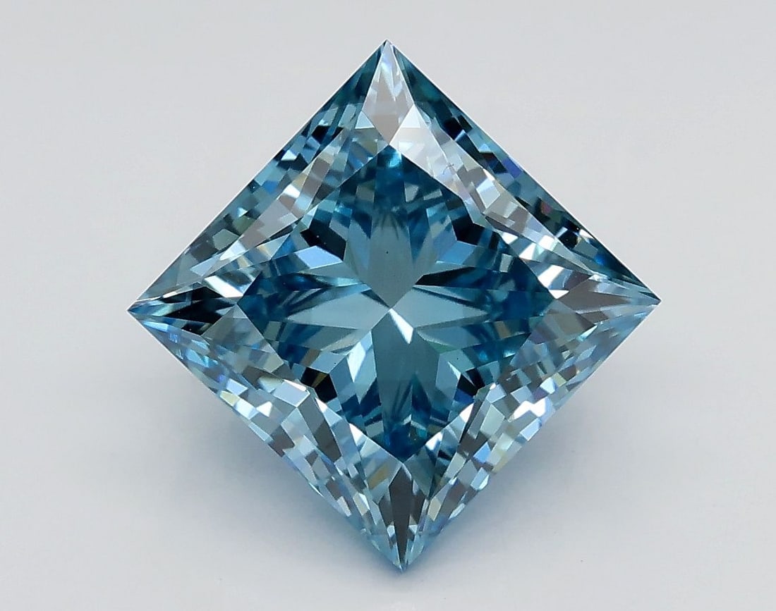 Loose Diamond - PRINCESS 3.01ct Fancy Vivid Blue VS2: Loose Diamond - PRINCESS 3.01ct Fancy Vivid Blue VS2 Source: This is a real non-mined Diamond that has been grown in a lab Shape: PRINCESS Carats: 3.01 Color: Fancy Vivid Blue Certification: IGI