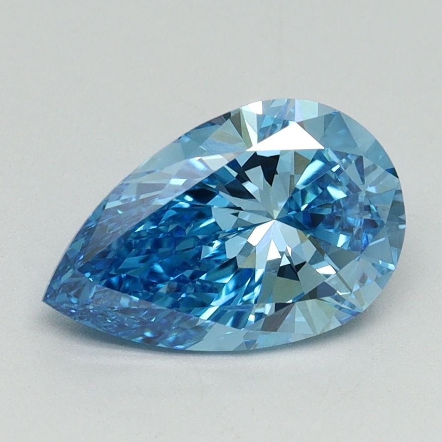 Loose Diamond - PEAR 1.55ct Fancy Vivid Blue VVS2: Loose Diamond - PEAR 1.55ct Fancy Vivid Blue VVS2 Source: This is a real non-mined Diamond that has been grown in a lab Shape: PEAR Carats: 1.55 Color: Fancy Vivid Blue Certification: IGI Video: