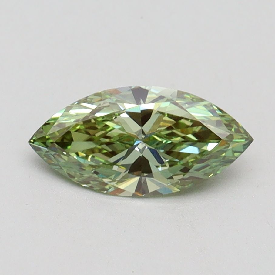 Loose Diamond - MARQUISE 0.81ct Fancy Vivid Green VS1: Loose Diamond - MARQUISE 0.81ct Fancy Vivid Green VS1 Source: This is a real non-mined Diamond that has been grown in a lab Shape: MARQUISE Carats: 0.81 Color: Fancy Vivid Green Certification: IGI Vid