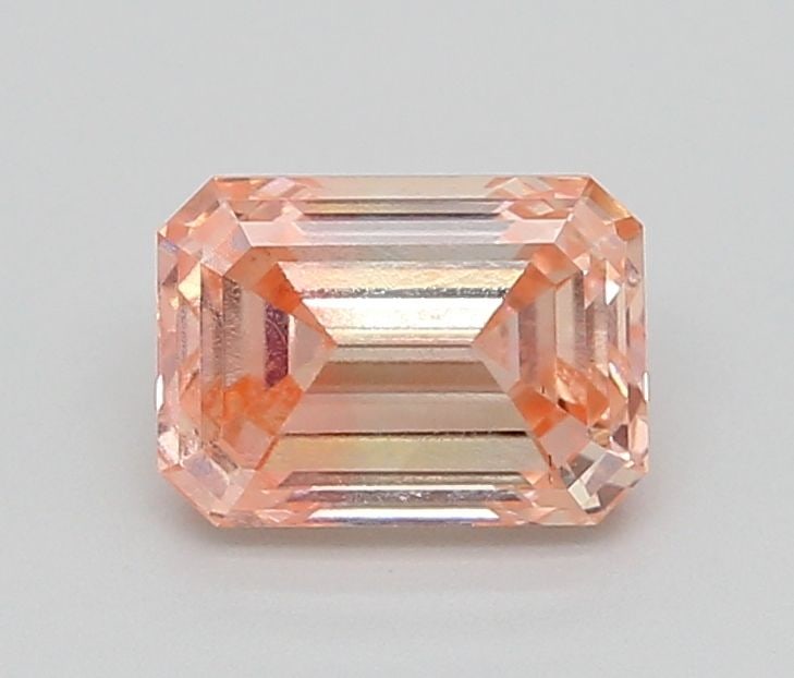 Loose Diamond - EMERALD 1.06ct Fancy Pinkish Orange VS1: Loose Diamond - EMERALD 1.06ct Fancy Pinkish Orange VS1 Source: This is a real non-mined Diamond that has been grown in a lab Shape: EMERALD Carats: 1.06 Color: Fancy Pinkish Orange Certification: IGI
