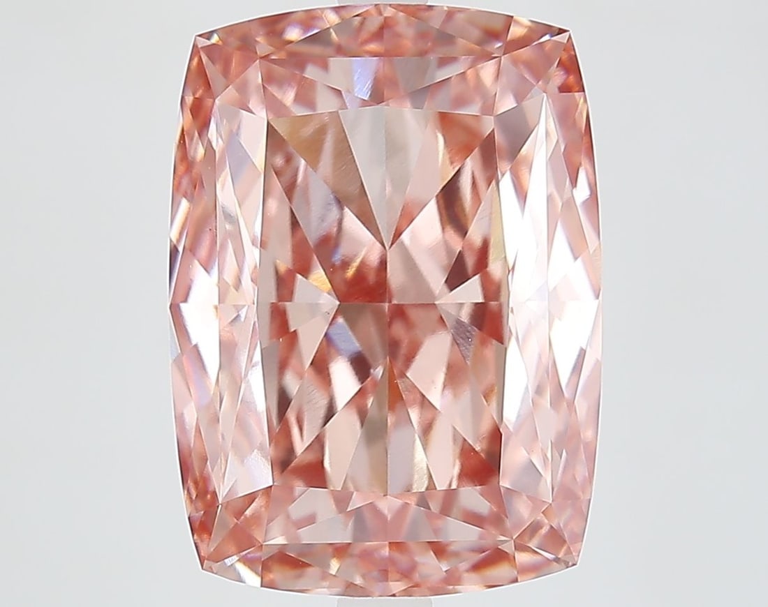 Loose Diamond - CUSHION MODIFIED 9.32ct Fancy Vivid Brownish Pink VVS2: Loose Diamond - CUSHION MODIFIED 9.32ct Fancy Vivid Brownish Pink VVS2 Source: This is a real non-mined Diamond that has been grown in a lab Shape: CUSHION MODIFIED Carats: 9.32 Color: Fancy Vivid