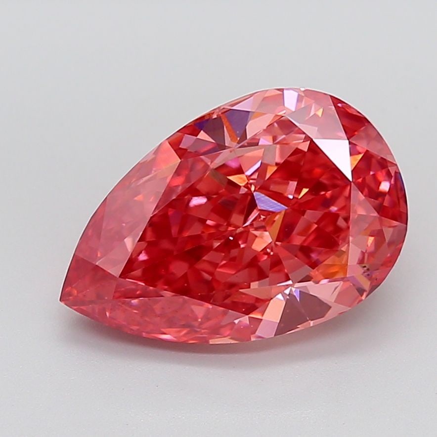 Loose Diamond - PEAR 7.39ct Fancy Vivid Reddish Pink VS2 (1 of 1)