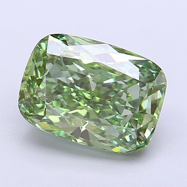 Loose Diamond - CUSHION MODIFIED 2.51ct Fancy Vivid Green VS1: Loose Diamond - CUSHION MODIFIED 2.51ct Fancy Vivid Green VS1 Source: This is a real non-mined Diamond that has been grown in a lab Shape: CUSHION MODIFIED Carats: 2.51 Color: Fancy Vivid Green Certif