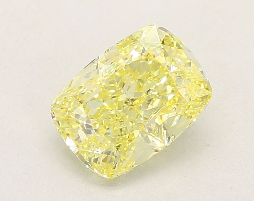 Loose Diamond - CUSHION MODIFIED 2.42ct Fancy Intense Yellow VVS2: Loose Diamond - CUSHION MODIFIED 2.42ct Fancy Intense Yellow VVS2 Source: This is a real non-mined Diamond that has been grown in a lab Shape: CUSHION MODIFIED Carats: 2.42 Color: Fancy Intense
