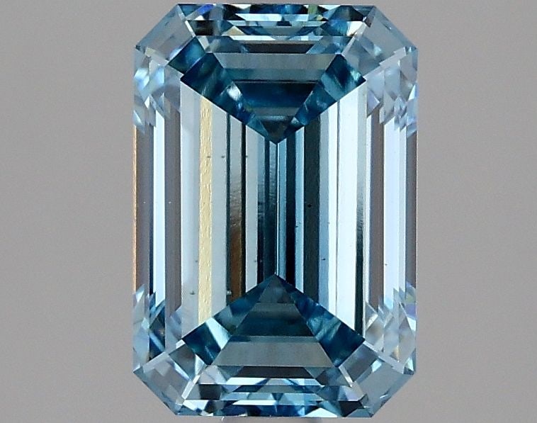 Loose Diamond - EMERALD 2.08ct Fancy Vivid Blue VS1: Loose Diamond - EMERALD 2.08ct Fancy Vivid Blue VS1 Source: This is a real non-mined Diamond that has been grown in a lab Shape: EMERALD Carats: 2.08 Color: Fancy Vivid Blue Certification: IGI Video: