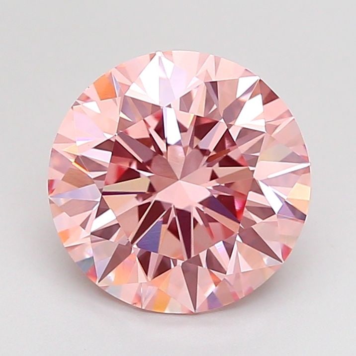 Ideal Loose Diamond - ROUND 2.55ct Fancy Vivid Pink VS1: Ideal Loose Diamond - ROUND 2.55ct Fancy Vivid Pink VS1 Source: This is a real non-mined Diamond that has been grown in a lab Shape: ROUND Carats: 2.55 Color: Fancy Vivid Pink Certification: IGI