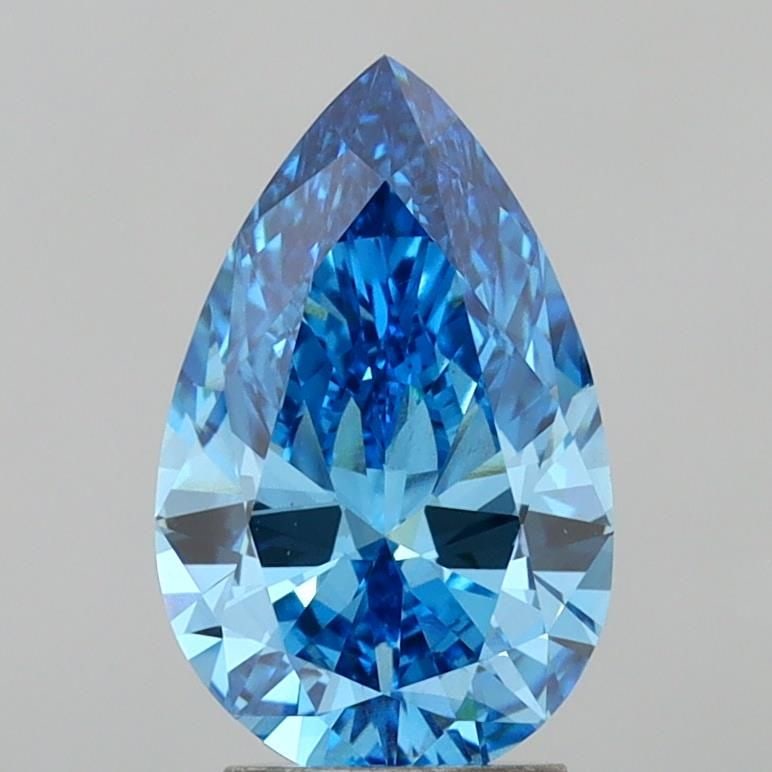 Loose Diamond - PEAR 3.01ct Fancy Vivid Blue VS1: Loose Diamond - PEAR 3.01ct Fancy Vivid Blue VS1 Source: This is a real non-mined Diamond that has been grown in a lab Shape: PEAR Carats: 3.01 Color: Fancy Vivid Blue Certification: IGI Video: