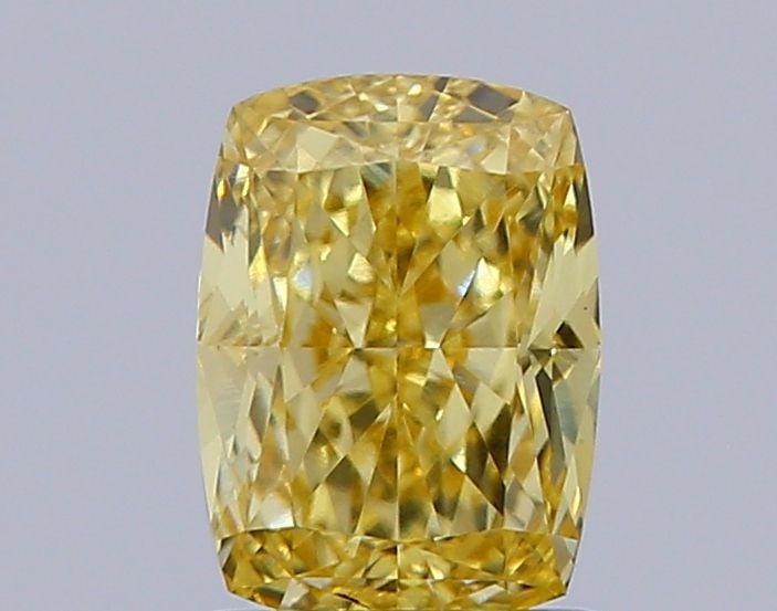 Loose Diamond - CUSHION MODIFIED 1.31ct Fancy Vivid Yellow VVS2: Loose Diamond - CUSHION MODIFIED 1.31ct Fancy Vivid Yellow VVS2 Source: This is a real non-mined Diamond that has been grown in a lab Shape: CUSHION MODIFIED Carats: 1.31 Color: Fancy Vivid Yellow