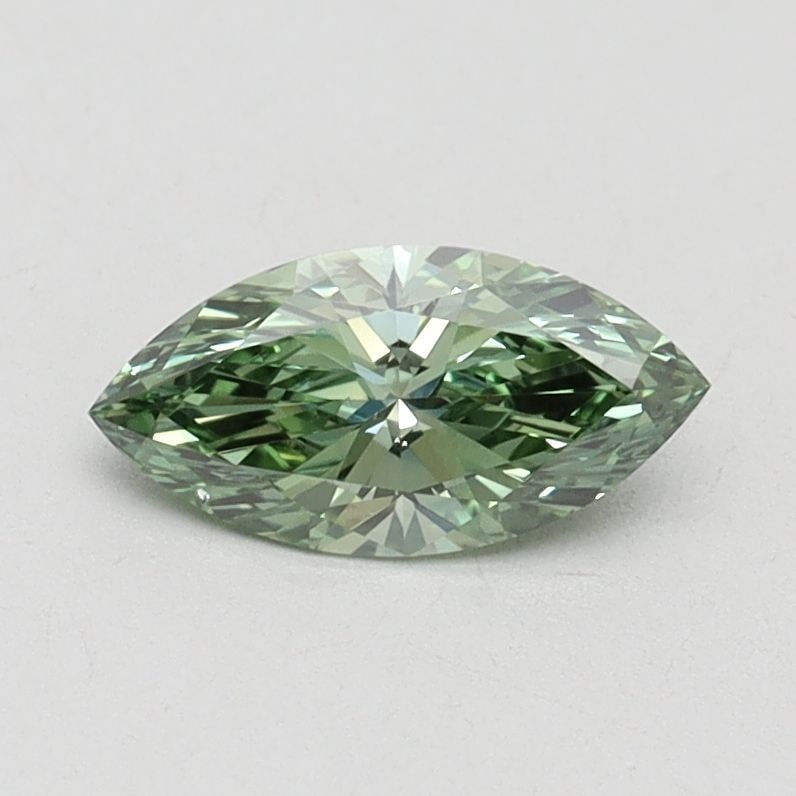 Loose Diamond - MARQUISE 0.54ct Fancy Vivid Green VS2: Loose Diamond - MARQUISE 0.54ct Fancy Vivid Green VS2 Source: This is a real non-mined Diamond that has been grown in a lab Shape: MARQUISE Carats: 0.54 Color: Fancy Vivid Green Certification: IGI Vid