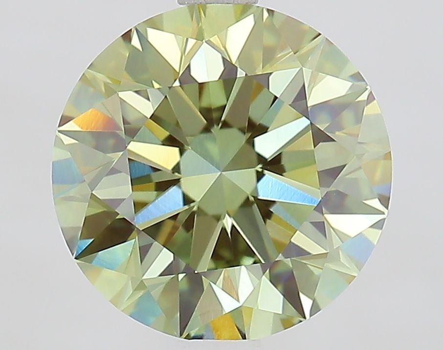 Loose Diamond - ROUND 2.7ct Fancy Vivid Green VVS2: Loose Diamond - ROUND 2.7ct Fancy Vivid Green VVS2 Source: This is a real non-mined Diamond that has been grown in a lab Shape: ROUND Carats: 2.7 Color: Fancy Vivid Green Certification: IGI Video: