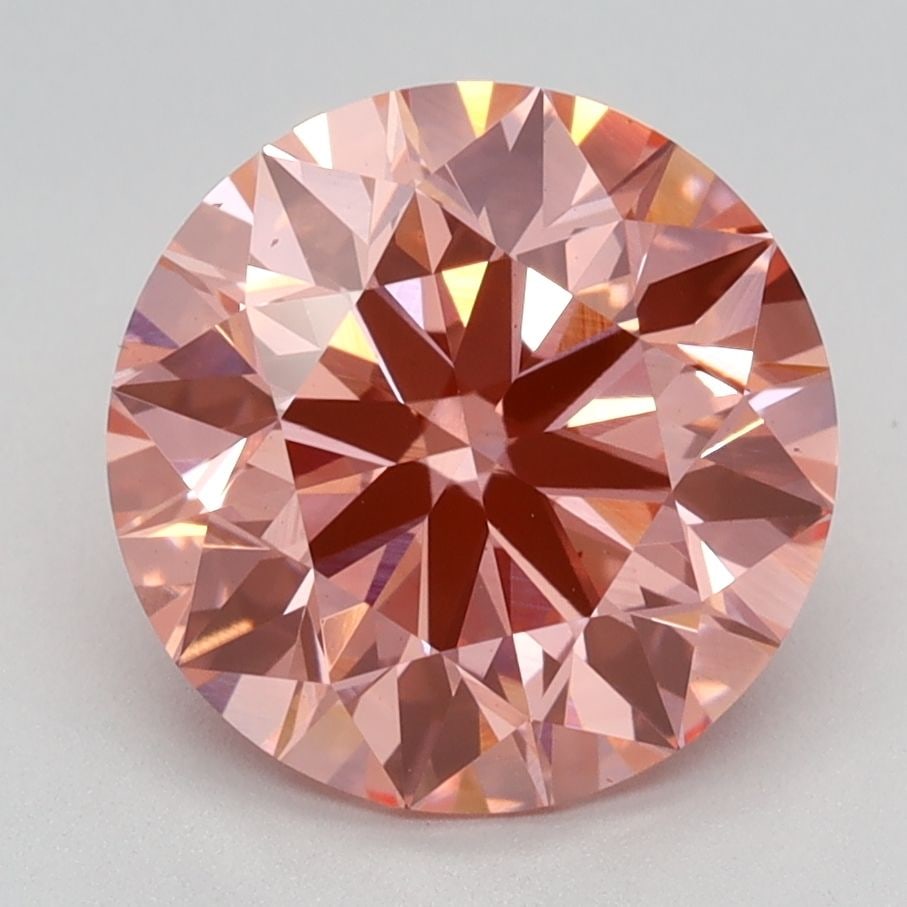 Ideal Loose Diamond - ROUND 2.7ct Fancy Vivid Pink VS1: Ideal Loose Diamond - ROUND 2.7ct Fancy Vivid Pink VS1 Source: This is a real non-mined Diamond that has been grown in a lab Shape: ROUND Carats: 2.7 Color: Fancy Vivid Pink Certification: IGI