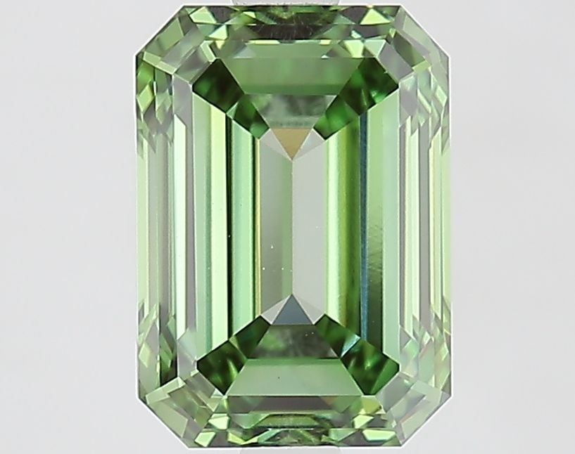Loose Diamond - EMERALD 2.53ct Fancy Vivid Green VVS2: Loose Diamond - EMERALD 2.53ct Fancy Vivid Green VVS2 Source: This is a real non-mined Diamond that has been grown in a lab Shape: EMERALD Carats: 2.53 Color: Fancy Vivid Green Certification: IGI