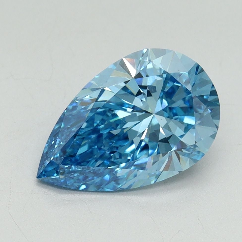 Loose Diamond - PEAR 2.11ct Fancy Vivid Blue VS1: Loose Diamond - PEAR 2.11ct Fancy Vivid Blue VS1 Source: This is a real non-mined Diamond that has been grown in a lab Shape: PEAR Carats: 2.11 Color: Fancy Vivid Blue Certification: IGI Video: