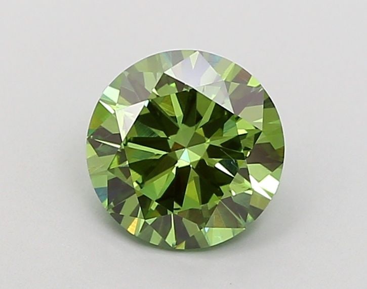 Loose Diamond - ROUND 1.24ct Fancy Vivid Green VS2: Loose Diamond - ROUND 1.24ct Fancy Vivid Green VS2 Source: This is a real non-mined Diamond that has been grown in a lab Shape: ROUND Carats: 1.24 Color: Fancy Vivid Green Certification: IGI Video: