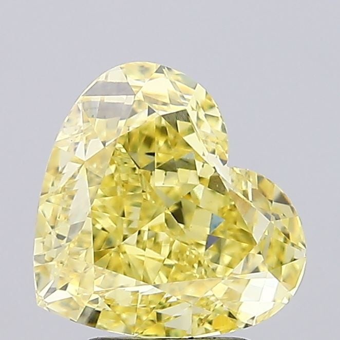 Loose Diamond - HEART 4.07ct Fancy Vivid Yellow VS1: Loose Diamond - HEART 4.07ct Fancy Vivid Yellow VS1 Source: This is a real non-mined Diamond that has been grown in a lab Shape: HEART Carats: 4.07 Color: Fancy Vivid Yellow Certification: IGI