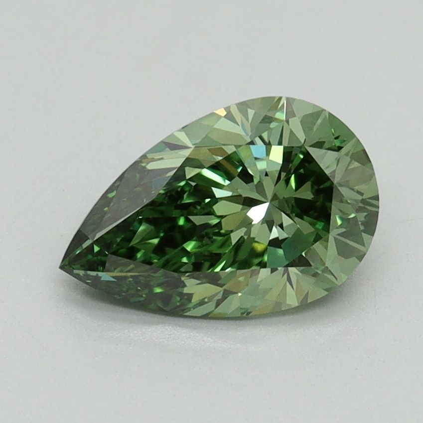 Loose Diamond - PEAR 1.16ct Fancy Vivid Green VVS2: Loose Diamond - PEAR 1.16ct Fancy Vivid Green VVS2 Source: This is a real non-mined Diamond that has been grown in a lab Shape: PEAR Carats: 1.16 Color: Fancy Vivid Green Certification: IGI Video:
