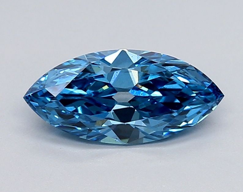Loose Diamond - MARQUISE 0.92ct Fancy Vivid Blue VS1: Loose Diamond - MARQUISE 0.92ct Fancy Vivid Blue VS1 Source: This is a real non-mined Diamond that has been grown in a lab Shape: MARQUISE Carats: 0.92 Color: Fancy Vivid Blue Certification: IGI